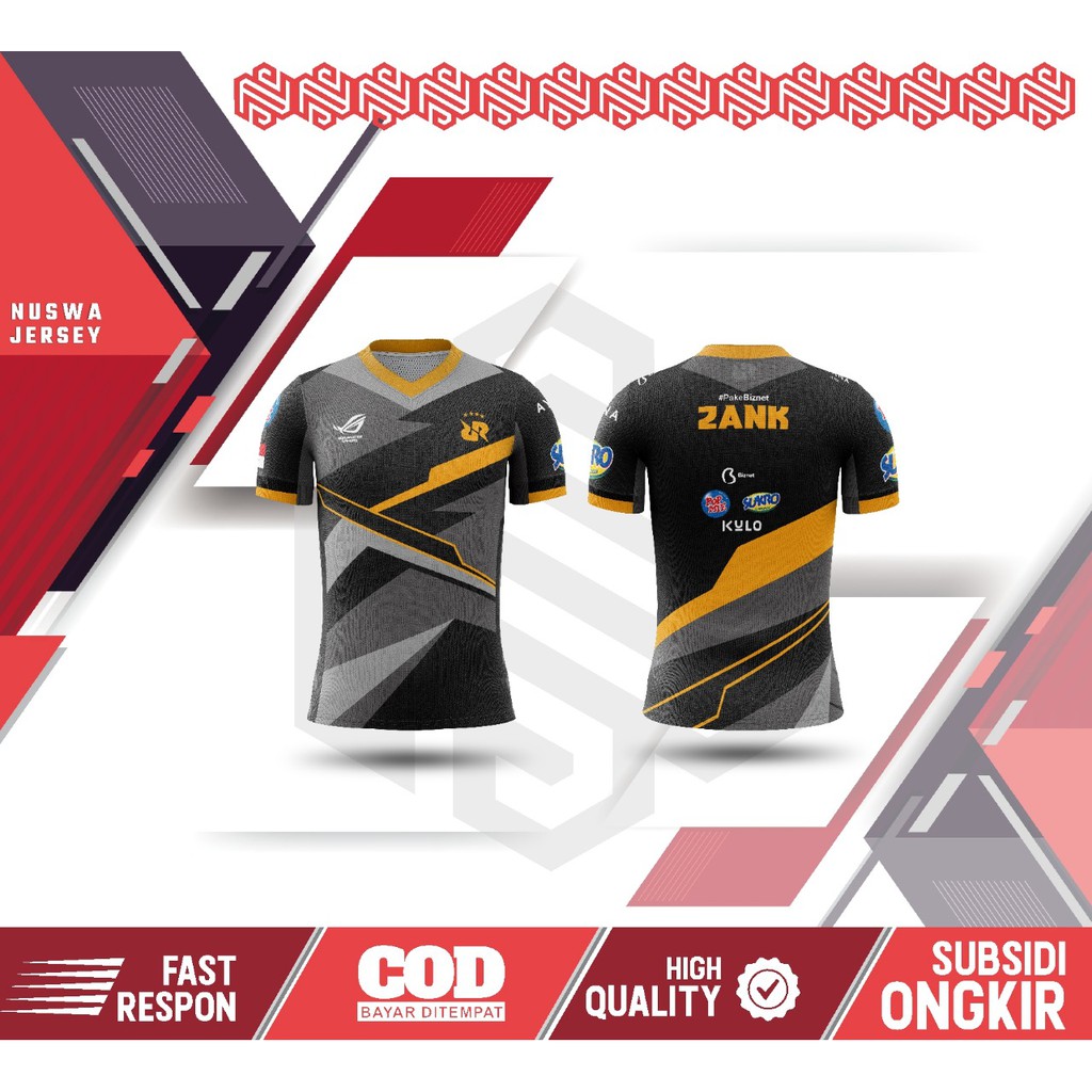 JERSEY RRQ 2021 JERSEY GAMING JERSEY FREE CUSTOM NICKNAME RRQ HITAM