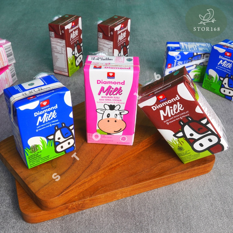 Diamond UHT 125 ml | Full Cream Chocolate Strawberry | Susu UHT