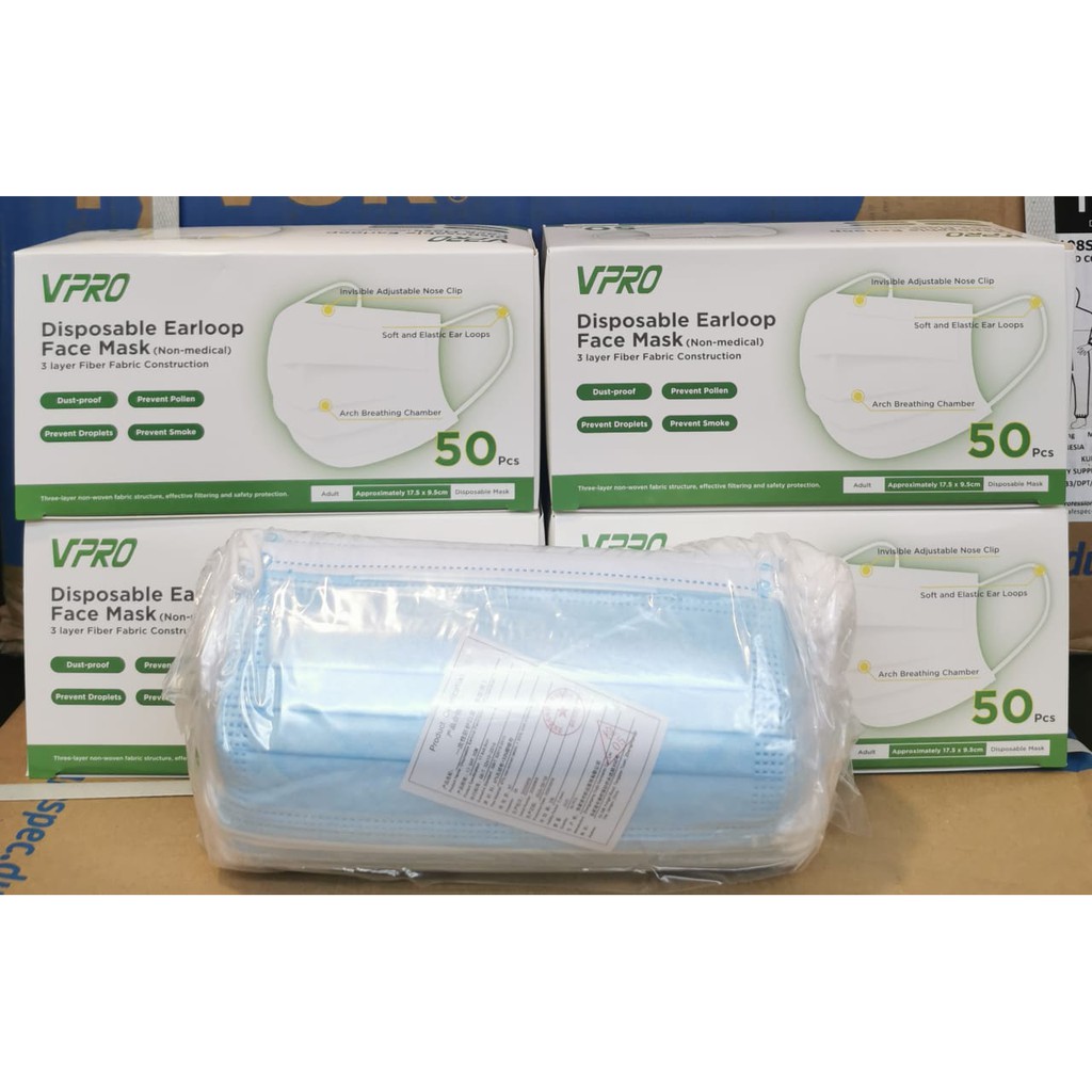 iseven p MASKER VPRO DIPOSABBLE EARLOPP 3PLY ISI 50 PCS