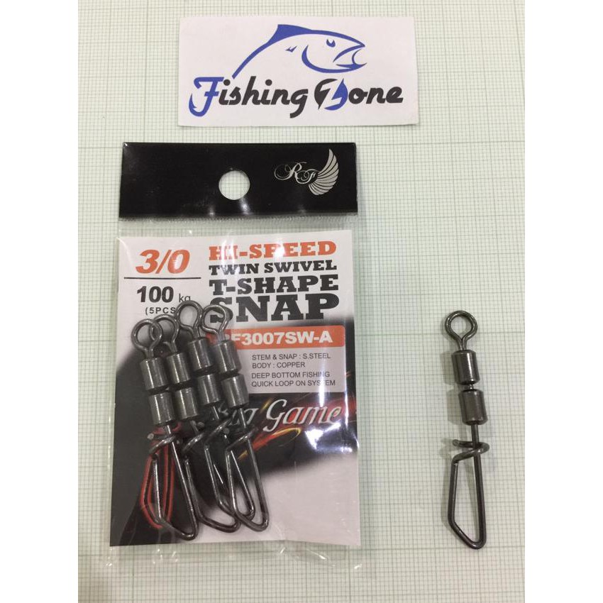 GRATIS ONGKIR RodFord HI-SPEED TWIN SWIVEL T-SHAPE SNAP #3/0 (100Kg) 5pcs AM220