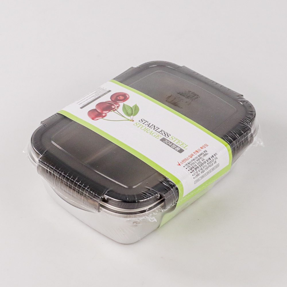 Kotak Makan Bento Lunch Box Stainless Steel 850ml - KT273 - 7RHZHEBK Black