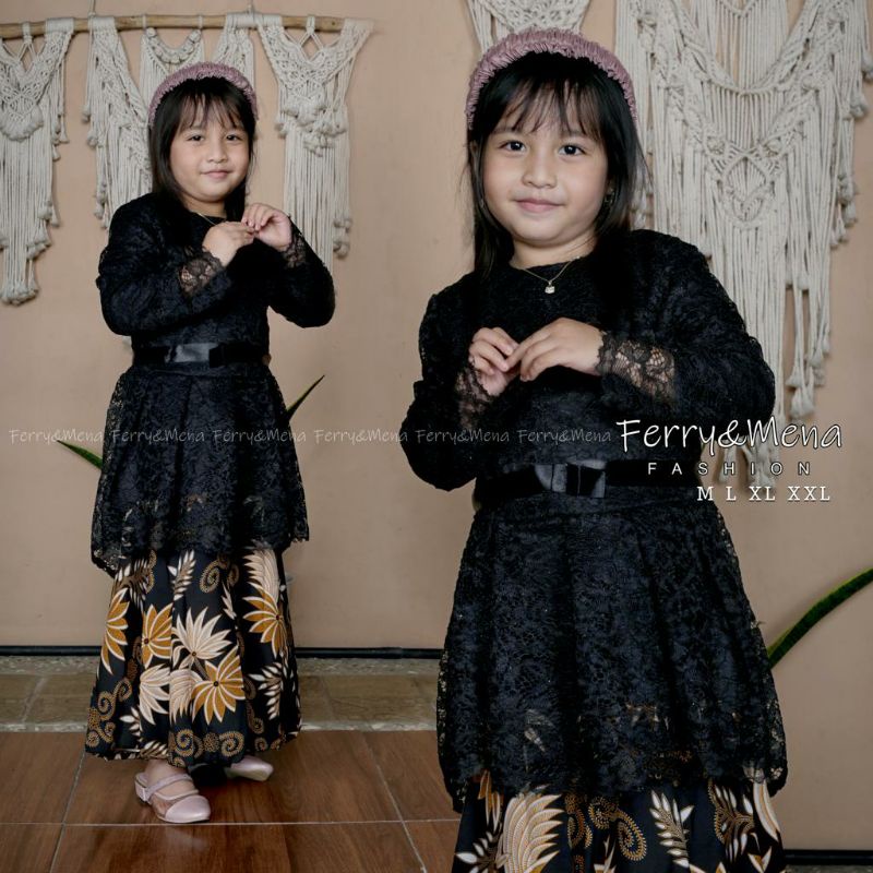 Setelan Baju Kebaya Brukat Anak / Kebaya Anak Perempuan Modern / Dress Anak / Kebaya Tunik Anak