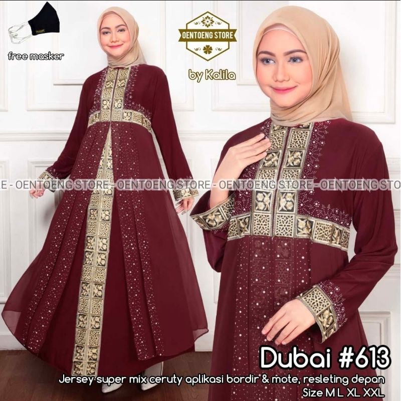 abaya WARNA turkey dubai 613 ORIGINAL mewah murah