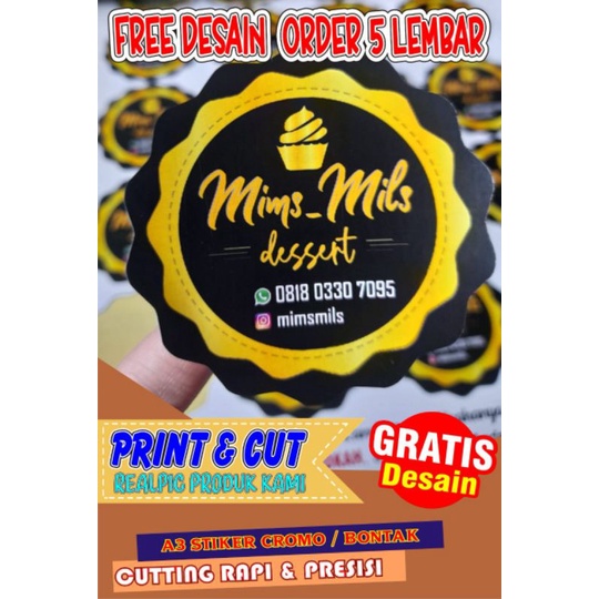 

STIKER LABEL ATAU STICKER LOGO KEMASAN VINYL / PLASTIK FREE DESAIN