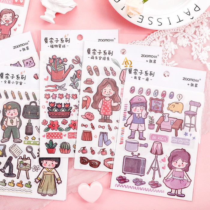 

Sticker Kartun Unik Motif Cowo Cewe Imut Set Isi 4 Lembar