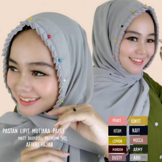 PASTAN LIPIT MUTIARA PAYET | Pashmina tali | jilbab instan | kerudung instan murah