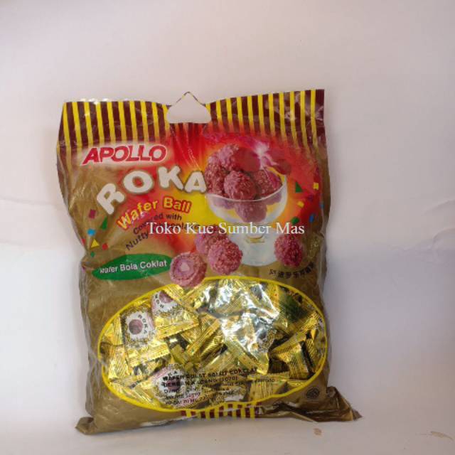 Apollo Roka Wafer Bola Coklat 420 gram isi 70 pcs