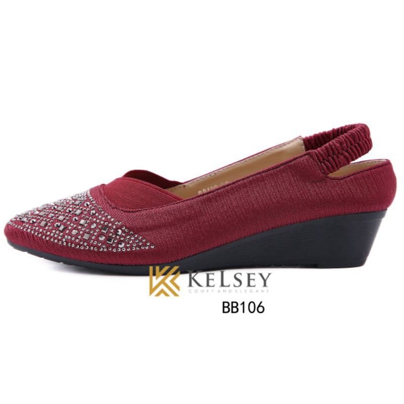NICOLE SEPATU WEDGES WANITA MOTIF KELSEY BB106