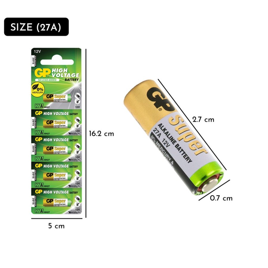 Baterai GP Super Alkaline GP 27A 12V GP27 MN27 Battery