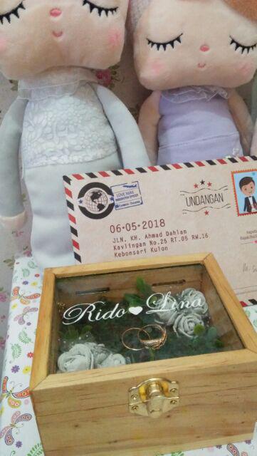 Kotak Cincin Kayu / Wooden Ring Box (tutup Akrilik)