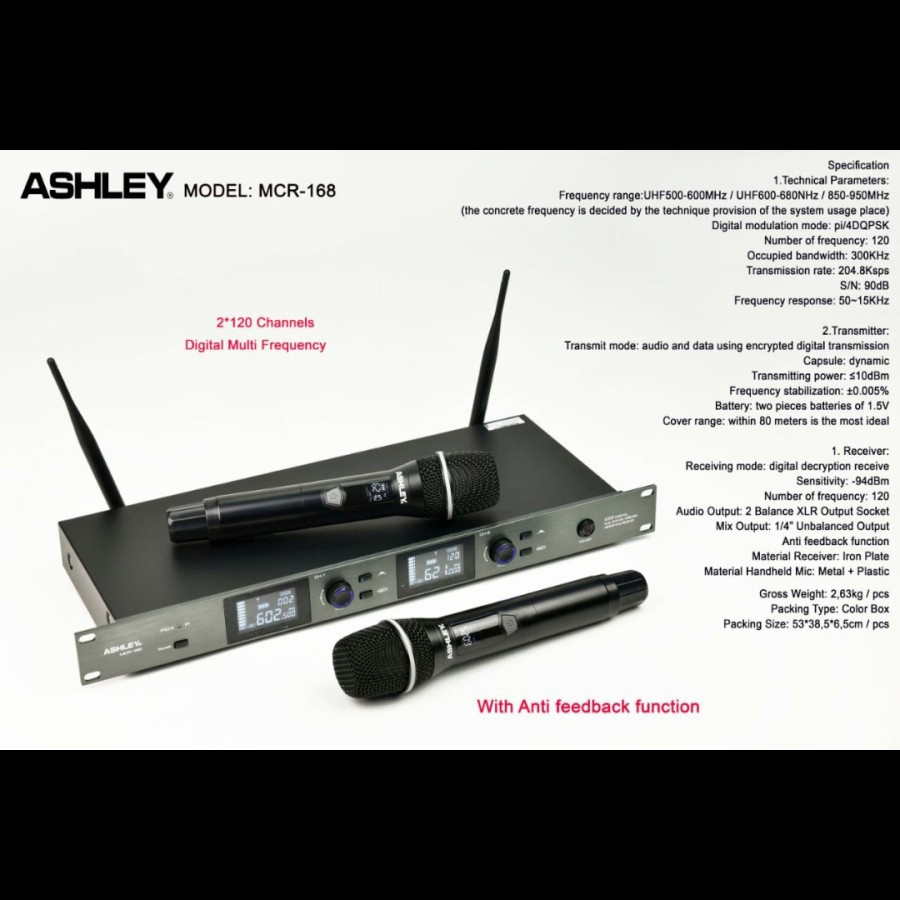 A MIC WIRELESS ASHLEY MCR168 MIC WIRELESS ASHLEY MCR-168 ORIGINAL