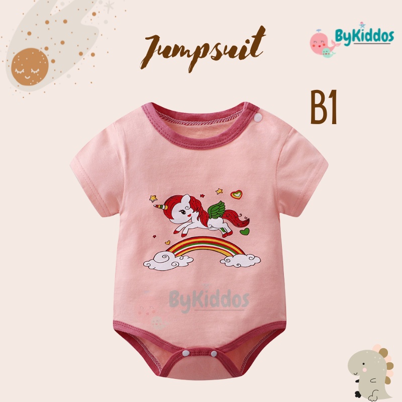 ByKiddos - Jumper Import Lengan pendek / Jumpsuit Import Lucu /  Baju Bayi Imut Lucu / Jumper Bayi Pendek Import Part 1