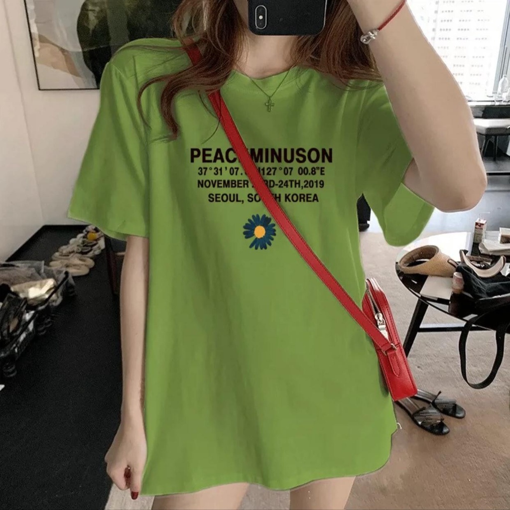 Overtee Peaceminusion // Tshirt Oversize Wanita Lengan Pendek - 100% Import