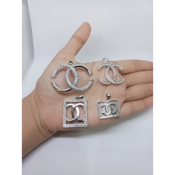 liontin fashion perhiasan perak925 asli lapis emas model chan*l mp silver925