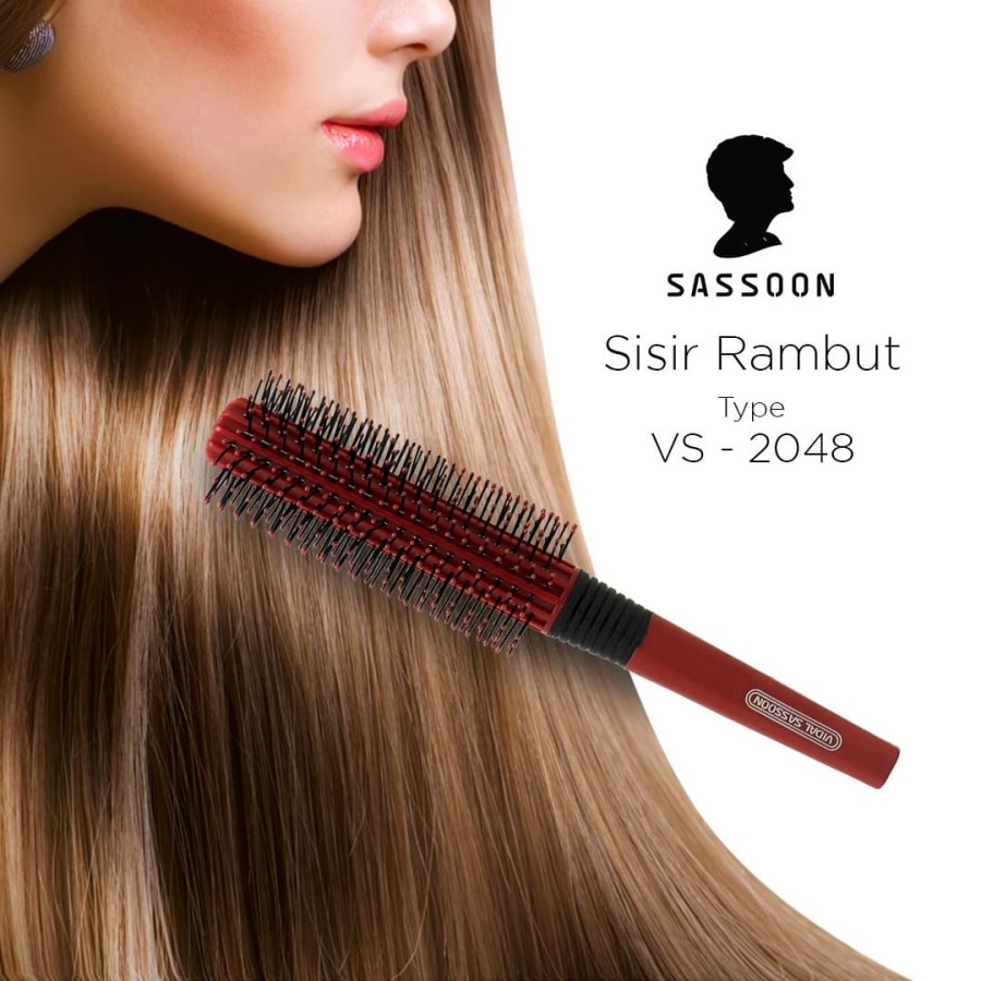 Sisir Rambut Pria Wanita Vidal Sassoon Round Brush Tipe 2048