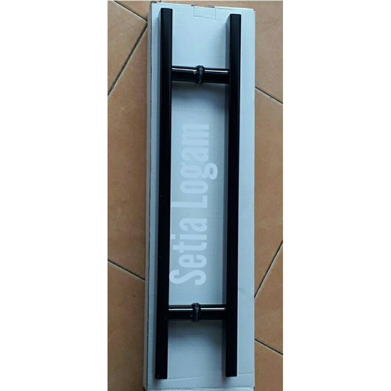 Handle pintu kaca 60cm motif kotak baut tembus