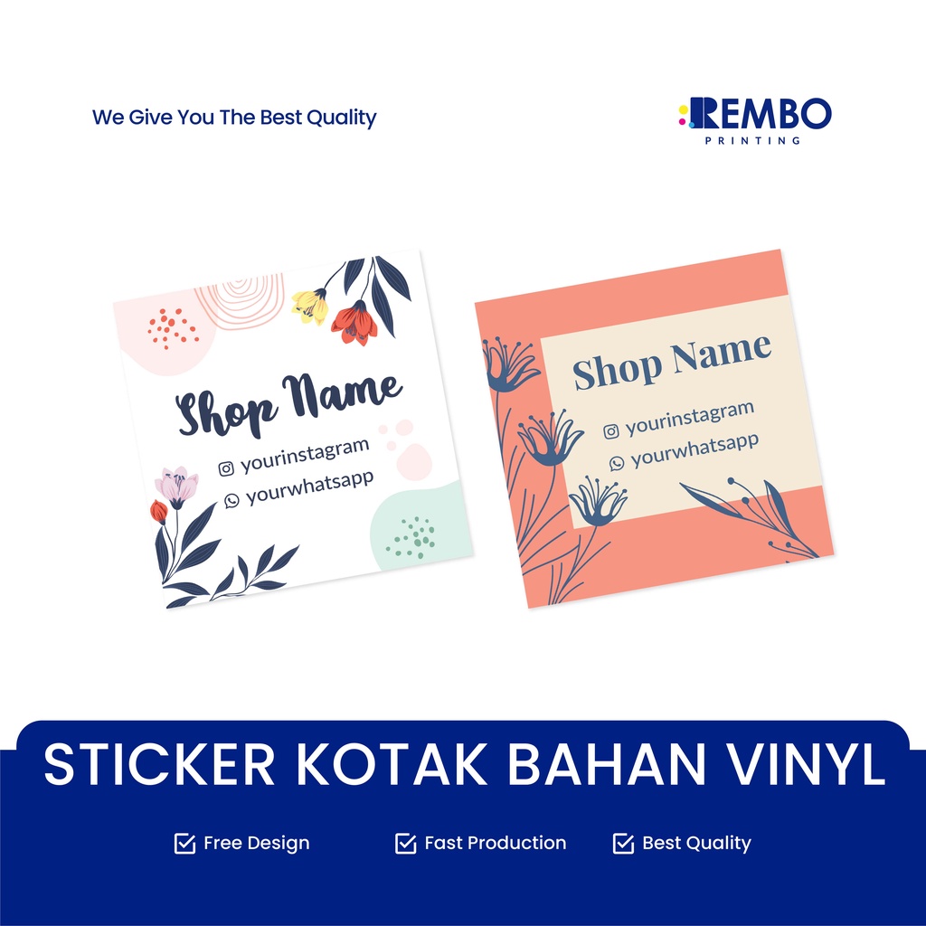 

CETAK STIKER LABEL KOTAK *ANTI AIR* CUSTOM OLSHOP STICKER LEBARAN KEMASAN MAKANAN BOTOL TOPLES