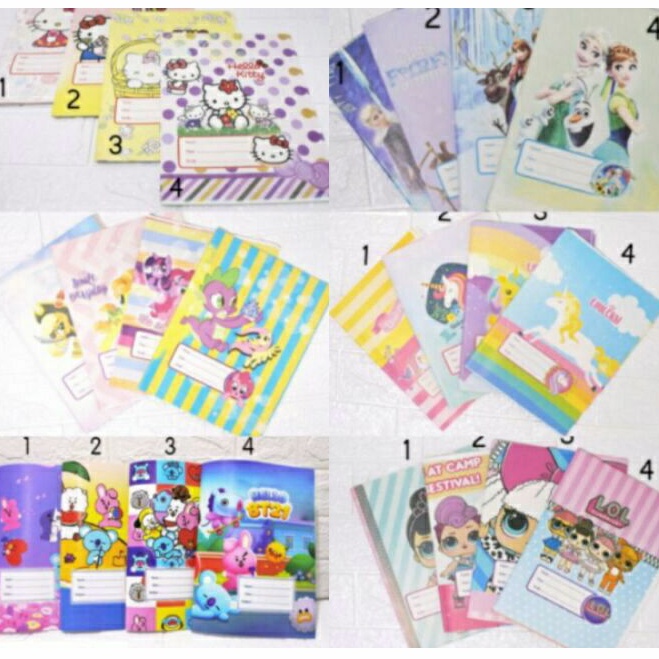 

Sampul buku kertas kwarto karakter cewe / Sampul buku karakter ukuran kwarto (20 lembar)