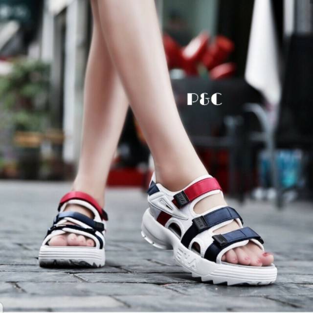 Wedges model sandal  gunung wanita trendy santai  main jalan 