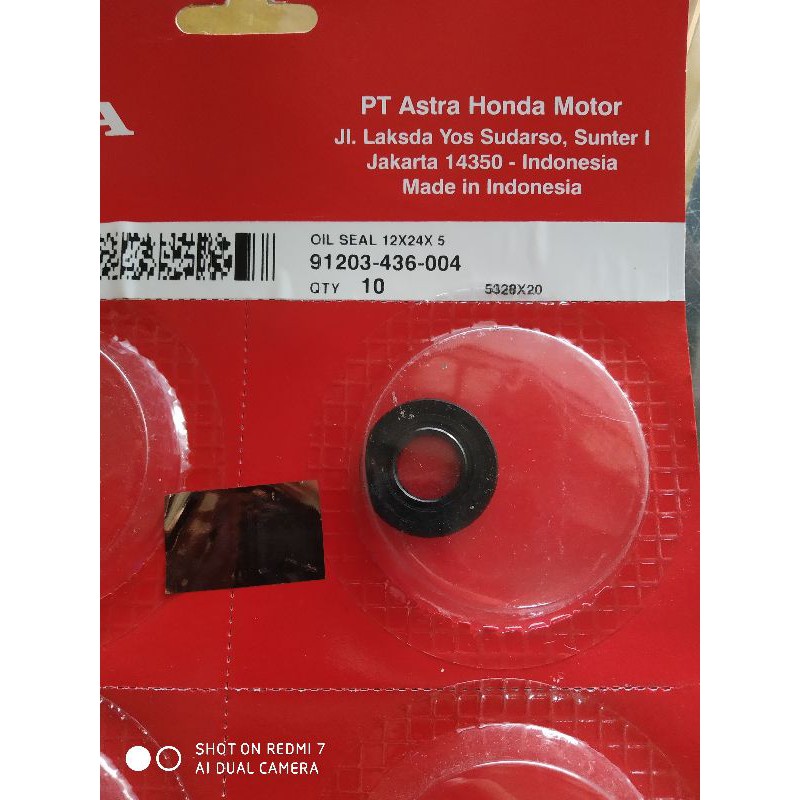 91203-436-004 Oil Seal 12 x 24 x 5 Sil Seal As Waterpump Pompa Radiator Honda Vario 110 125 150
