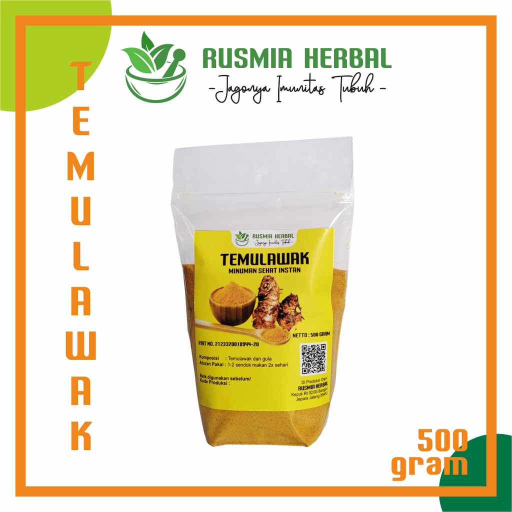 

Temulawak Bubuk Instan 500 gram Rusmia Herbal