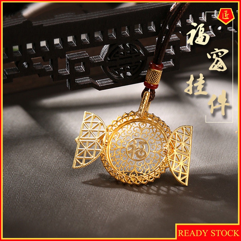 [Ready Stock]Fashion Creative Window Hollow Gold Plated Pendant Necklace