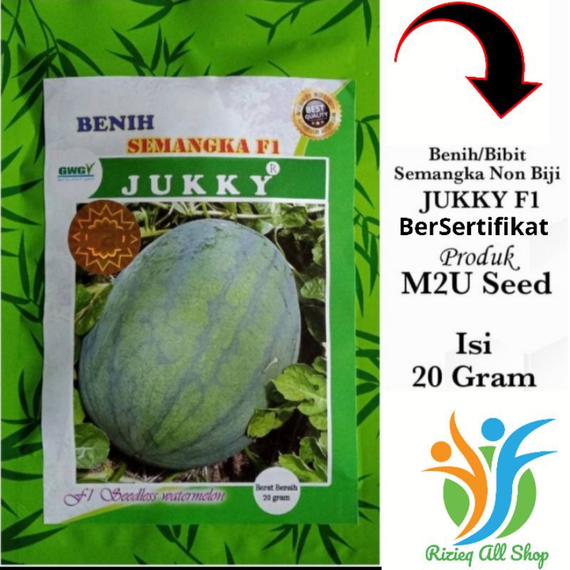 Benih Semangka Non Biji BerSertifikat Resmi JUKKY isi 20Gr Bibit Semangka Non Biji Unggulan M2U SEED