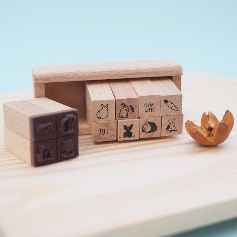 

Diskon Stempel Cute Mini Wood Stamp Set 12pc Eym House