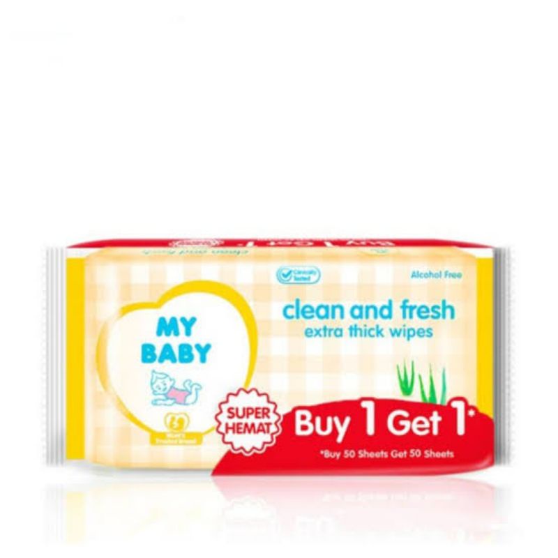 My Baby Wipes Buy1 Get1 50s+50s - MyBaby Tissue Basah 50s Free 50s - Tissu Basah - Tisu Basah Buy 1 Get 1