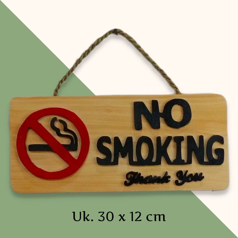 Tulisan No Smoking - Smoking Area - Dilarang Merokok - Tempat Merokok Pajangan Dinding Sign Hiasan C