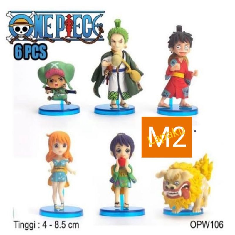 6pcs/Luffy Zoro Nami Chopper One piece wano kimono set Figure