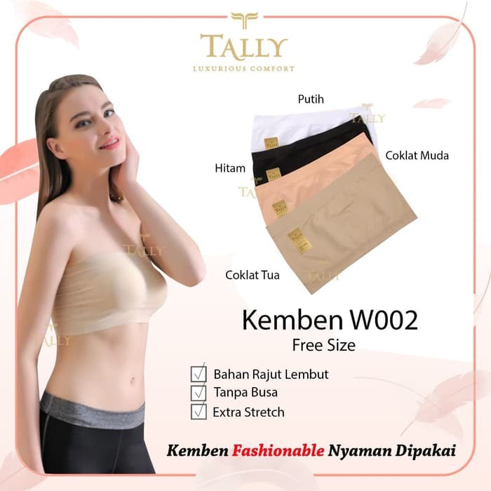 TALLY W002 BRA KEMBEN RAJUT POLOS PENDEK TANPA BUSA TERMURAH