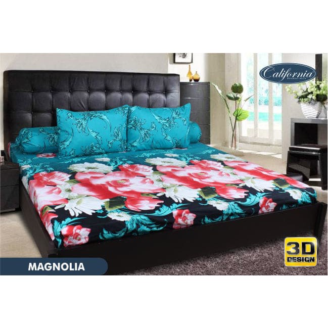 SPREI CALIFORNIA MAGNOLIA SINGLE 120 No.3 SEPRAI CEMPAKA PUTIH MERAH