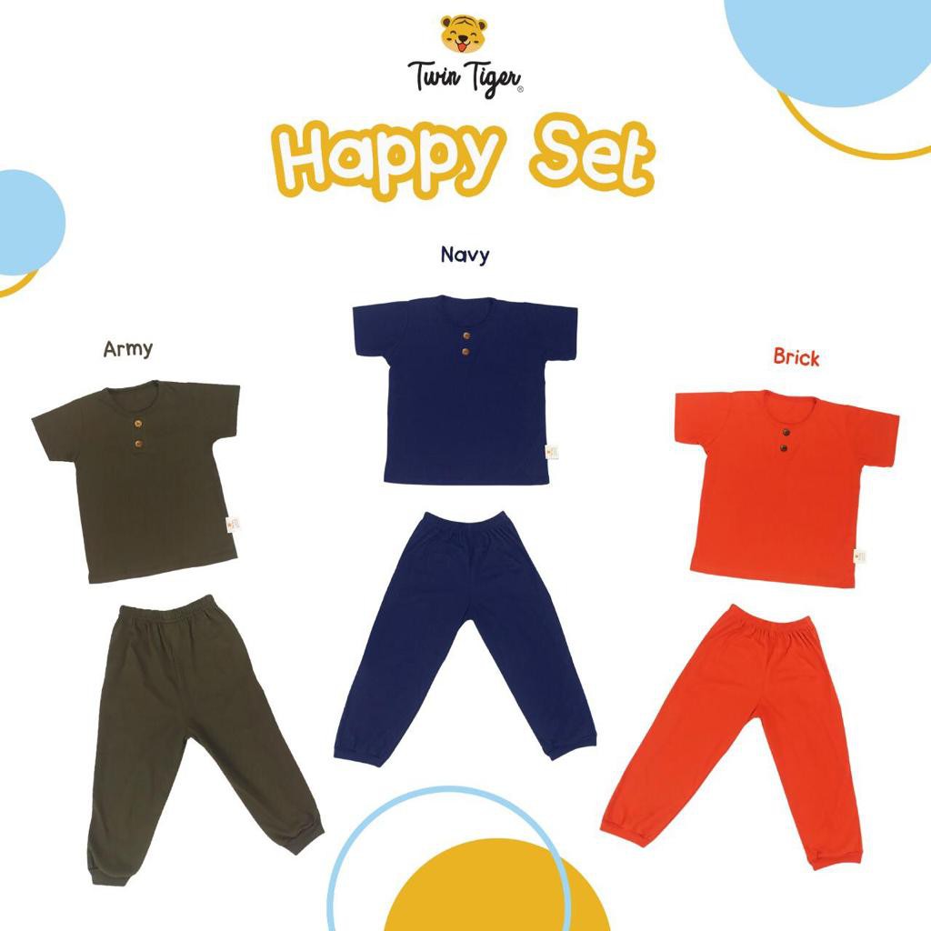 PROMO SALE TWIN TIGER SETELAN HAPPY SET SETELAN PLAYSET SETELAN BAJU PENDEK CELANA PANJANG 1-5 thn