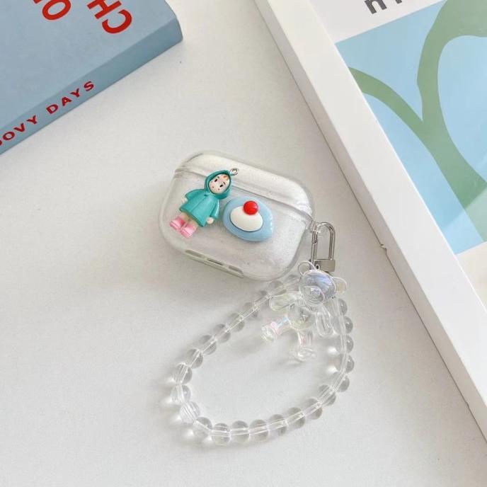 3D Raincoat Girl Pattern For Airpods 12 Tpu Case Or Chain Airpod Pro Apc41893