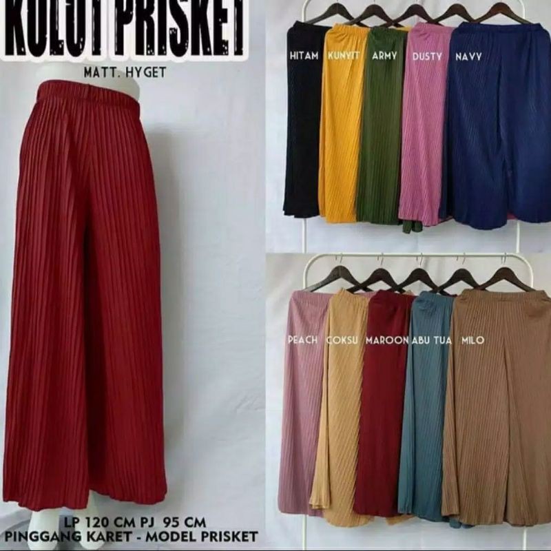 CELANA KULOT PLISKET MURAH | OOTD CELANA KULOT PLISKET | OOTD KULOT PLISKET