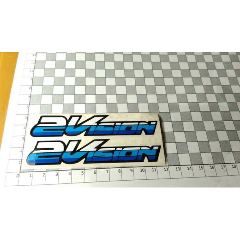 stiker 2Vision KYT putih biru