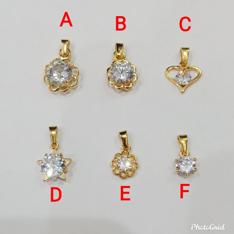 Liontin titanium mata zircon gold