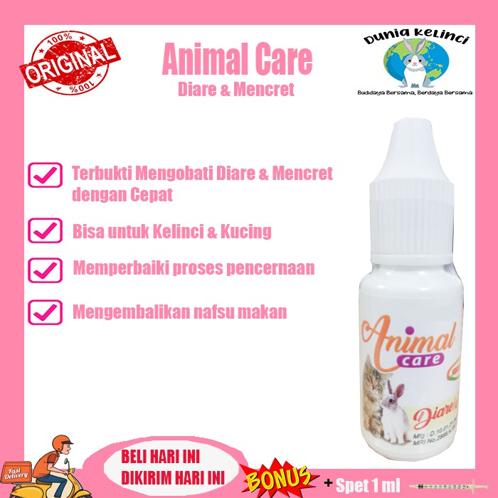 OBAT DIARE MENCRET KELINCI KUCING ANIMAL CARE BERAK DARAH