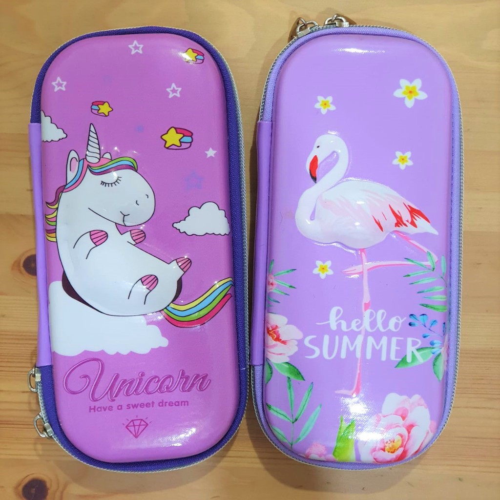 TEMPAT PENSIL Kotak Pensil EVA Hardcase FLAMINGO UNICORN SERIES