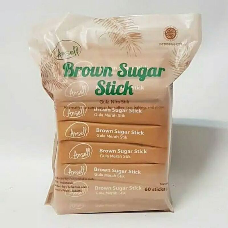 

Brown Sugar Bubuk Stick Ansell / Gula Merah / Coconut Sugar / Nira Kelapa 60x8g