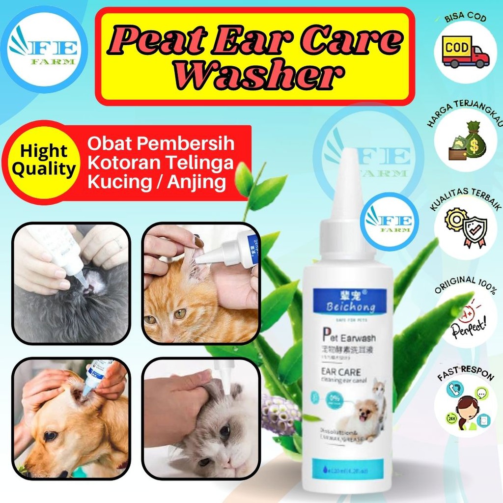 Tetes Telinga Kucing Anjing Ear Cleaner 120ml FEFARM