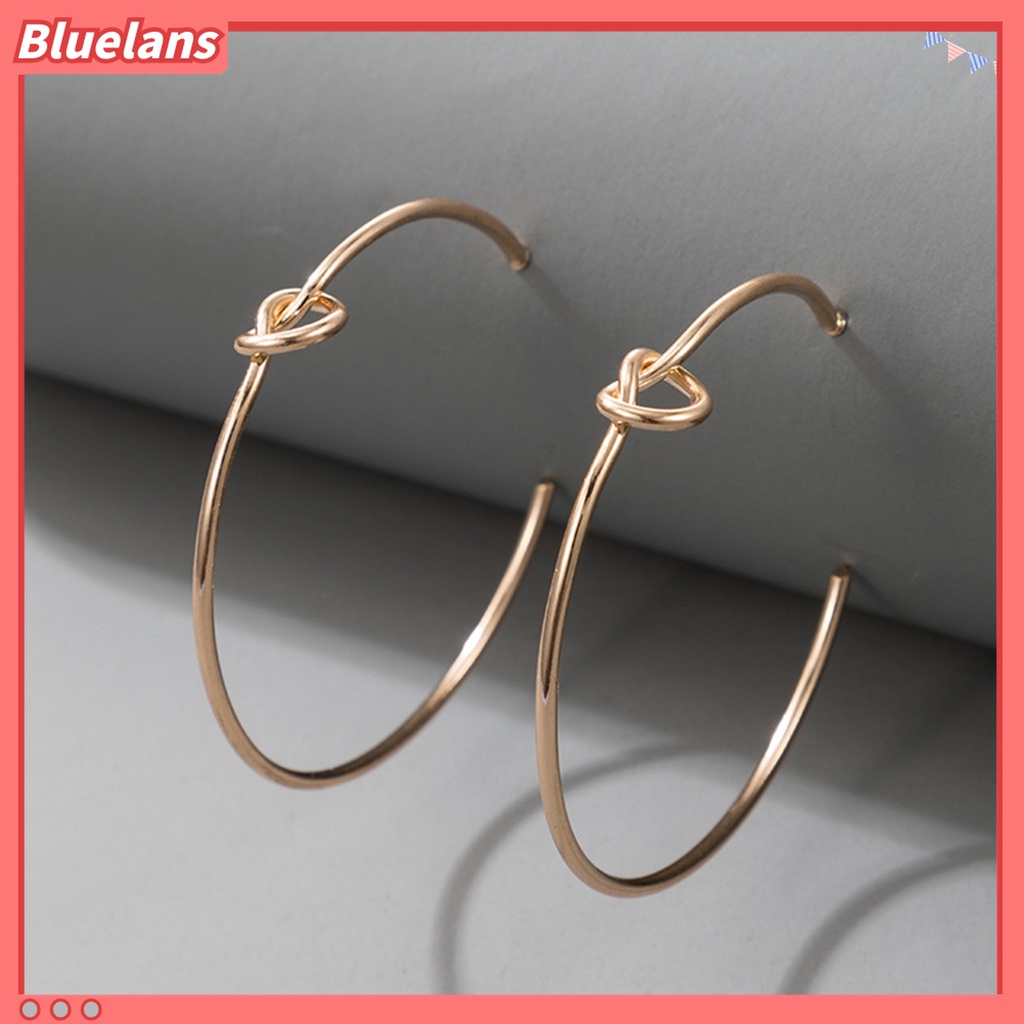 Anting Hoop Geometris Lingkaran Besar Bahan Logam Untuk Pemakaian Sehari-Hari