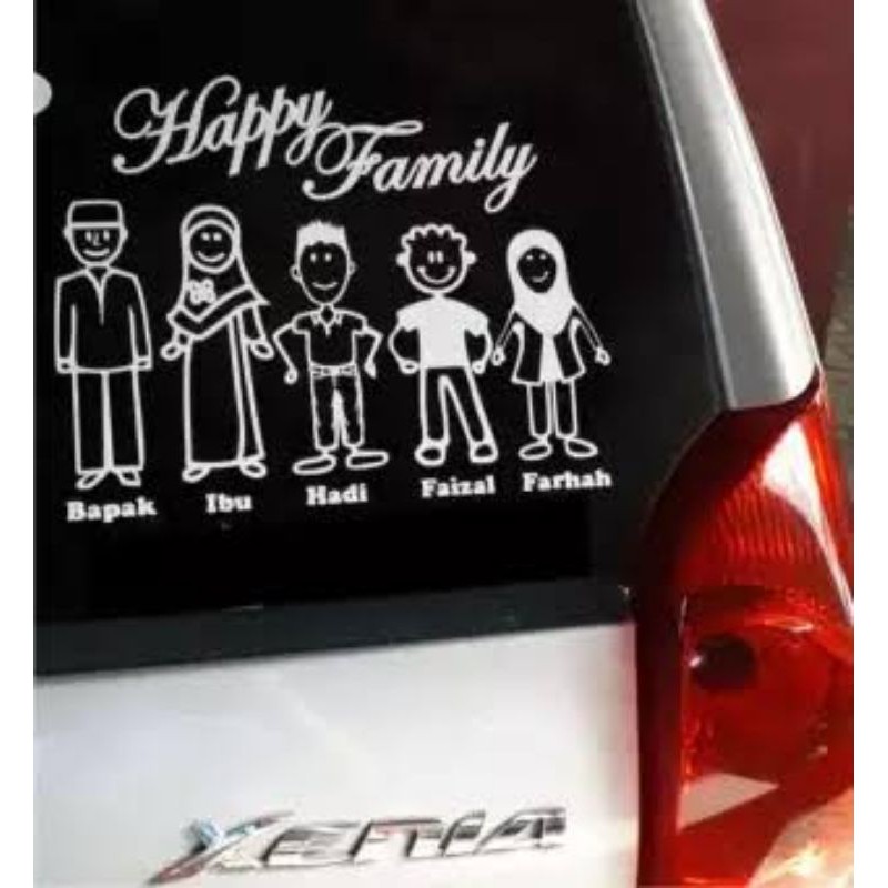 STIKER HAPPY FAMILY MOBIL