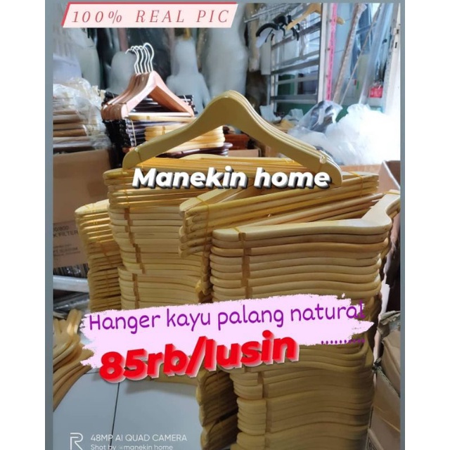 Hanger kayu palang Natural/ Hanger palang