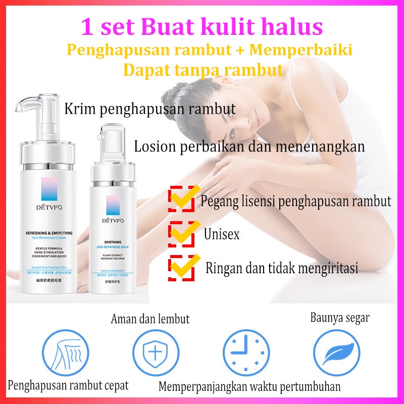 Semprotan Krim penghapusan rambut cepat Unisex Lembut tidak melukai kulit Tanpa Rasa Sakit ·Aman untuk Ibu Hamil Menghilangkan Bulu dari Bagian Pribadi,ketiak, bulu kemaluan, kaki, dada, lengan, jenggot, semi-permanent hair removal cream