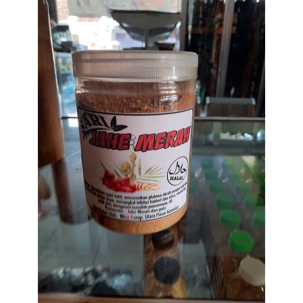 

jamu bubuk jahe merah toples plastik 1/2 kilo