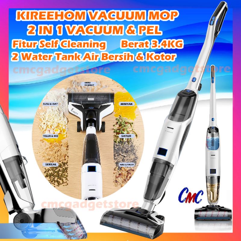 Kireehom Vacuum Mop 2 in 1 Alat Pel Otomatis