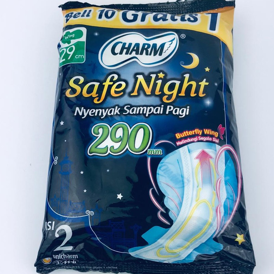 Charm / Safe night / 290mm / 1 pads  / Pembalut