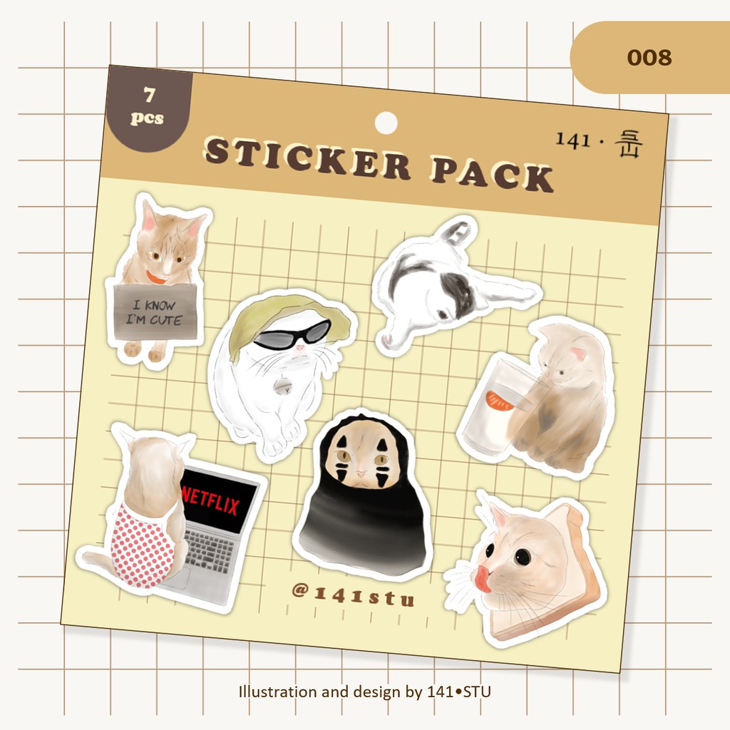

[141-STU] Sticker Pack Animal 008